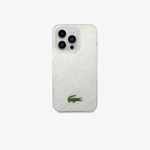 Lacoste Checkerboard Print iPhone 14 Pro Max Valkoinen | VHK-952468