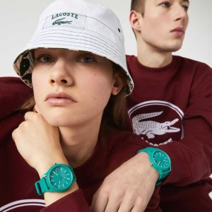 Lacoste L.12.12 3 Hands Green Silikoni Mustat | MNQ-876495