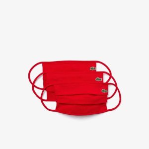 Lacoste L.12.12 Face Masks 3-Pack Punainen | NME-617203