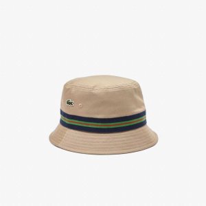 Lacoste Organic Puuvilla Stripe Band Bucket Beige | INT-782694