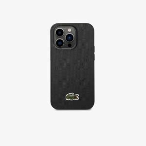 Lacoste Petit Pique Effect iPhone 14 Pro Max Mustat | DWN-046237