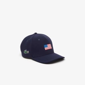 Lacoste Presidents Cup SPORT American Flag Adjustable Laivastonsininen Sininen | HXJ-349017