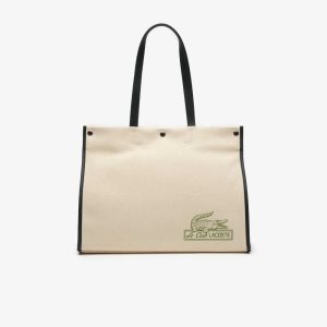 Lacoste Print Front Tote Beige | GCK-658271