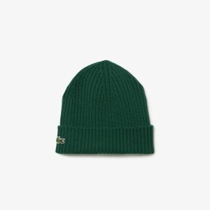 Lacoste Ribbed Villa Beanie Vihreä | EZO-547208