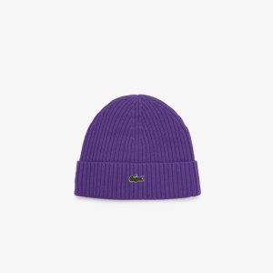 Lacoste Ribbed Villa Beanie Violetit | CFR-413758