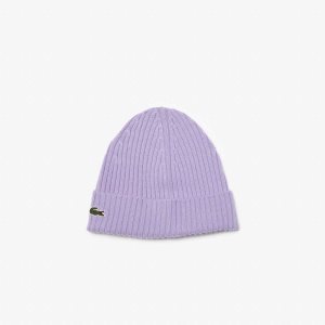 Lacoste Ribbed Villa Beanie Violetit | XPU-528319