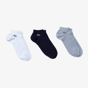 Lacoste SPORT Low-Cut 3-Pack Harmaat Laivastonsininen Sininen Valkoinen | SPL-137984