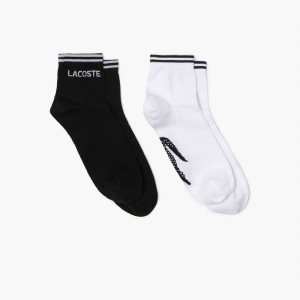 Lacoste SPORT Low-Cut Puuvilla Sock Two-Pack Mustat Valkoinen | IGF-715923