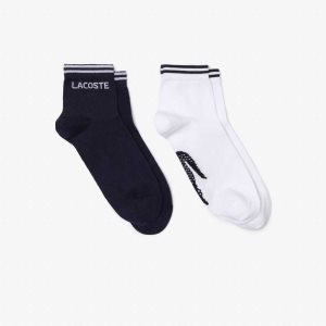 Lacoste SPORT Low-Cut Puuvilla Sock Two-Pack Laivastonsininen Sininen Valkoinen | VKF-980513