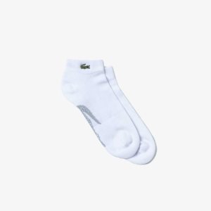 Lacoste SPORT Stretch Puuvilla Low-Cut Valkoinen Harmaat | QMP-821945