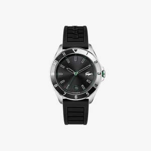 Lacoste Tiebreaker 3 Hands Black Silikoni Mustat | QIL-230548