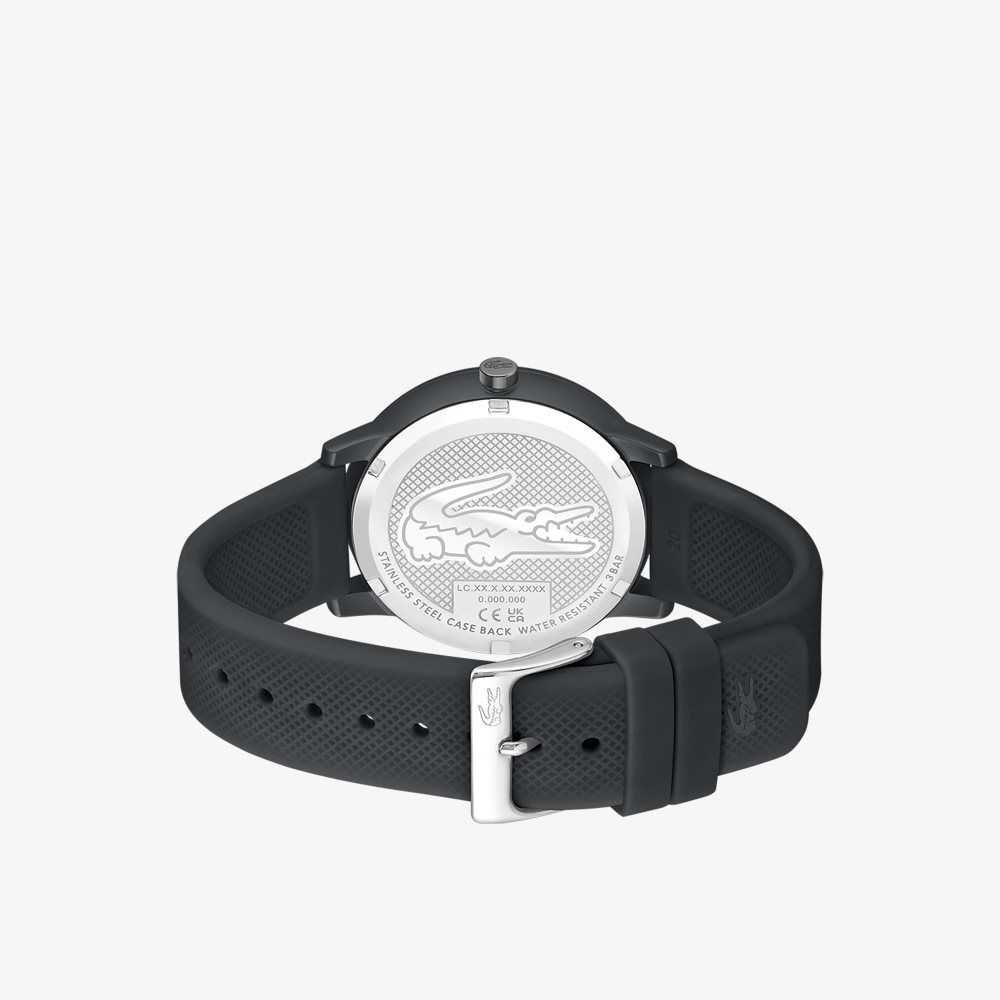 Lacoste 12.12 Move 3 Hands Black Silikoni Mustat | UQT-360421