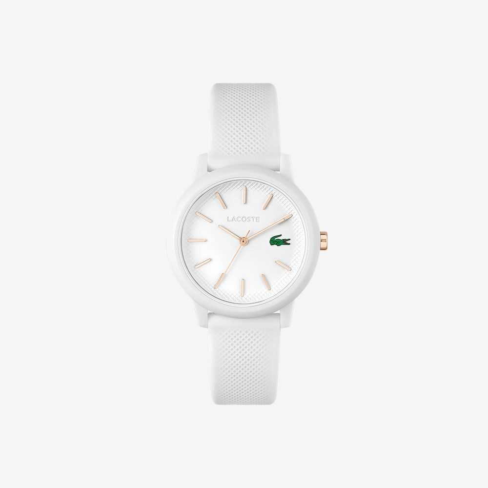 Lacoste 12.12 White Silikoni Strap Valkoinen | SLU-735024