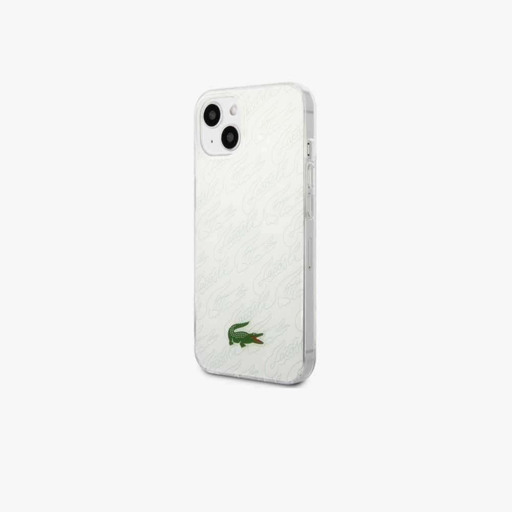 Lacoste Checkerboard Print iPhone 14 Plus Valkoinen | IWQ-163247