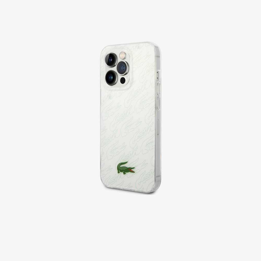 Lacoste Checkerboard Print iPhone 14 Pro Max Valkoinen | TDQ-647198