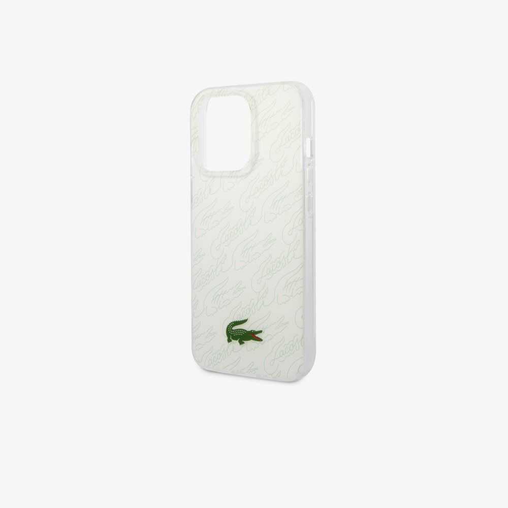 Lacoste Checkerboard Print iPhone 14 Pro Max Valkoinen | TDQ-647198