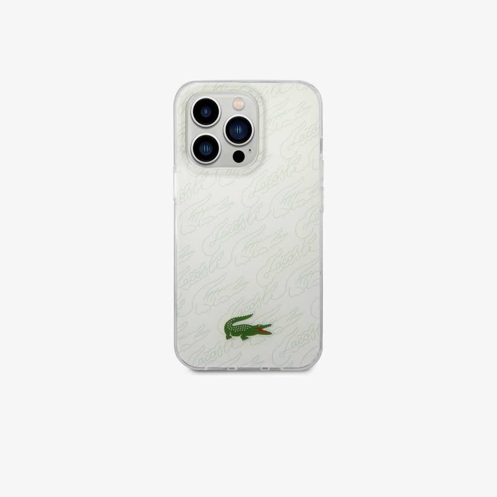 Lacoste Checkerboard Print iPhone 14 Pro Max Valkoinen | TDQ-647198