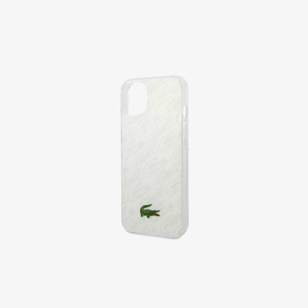 Lacoste Checkerboard Print iPhone 14 Valkoinen | BJF-549126