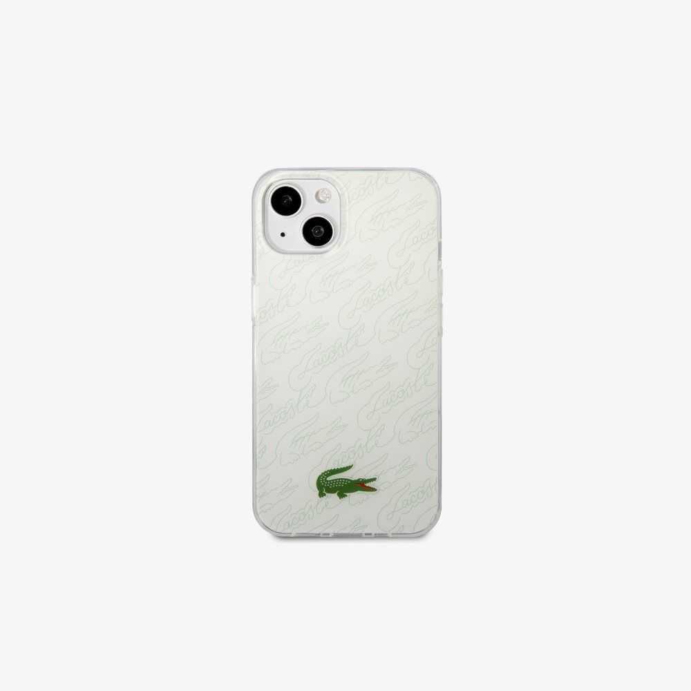 Lacoste Checkerboard Print iPhone 14 Valkoinen | RGJ-379528