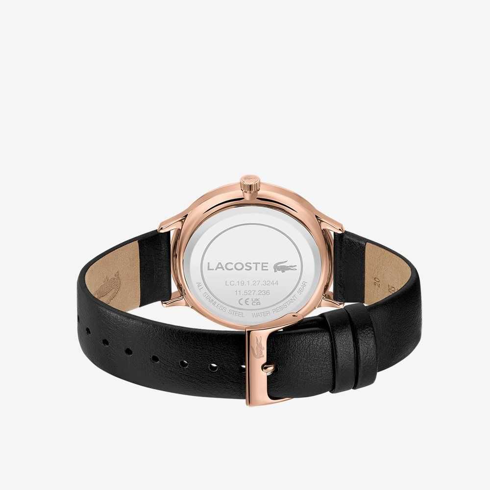 Lacoste Club 3 Hands Black Nahkaiset Mustat | MJZ-543298