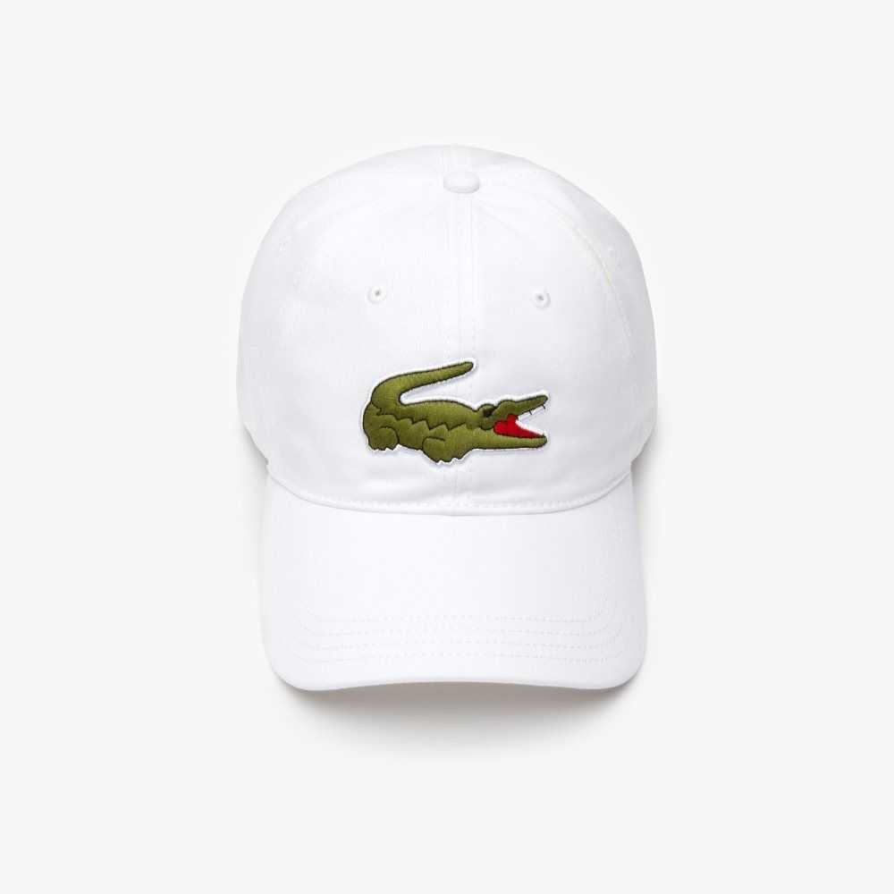 Lacoste Contrast Strap And Oversized Crocodile Puuvilla Valkoinen | YNA-748913