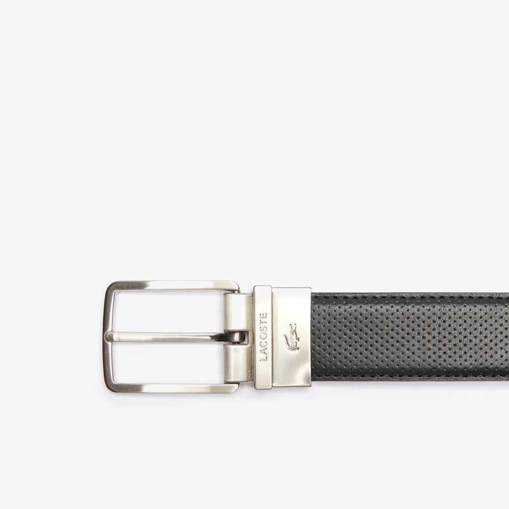 Lacoste Engraved Solki Reversible Pique Nahkaiset Belt Mustat | OQX-673109