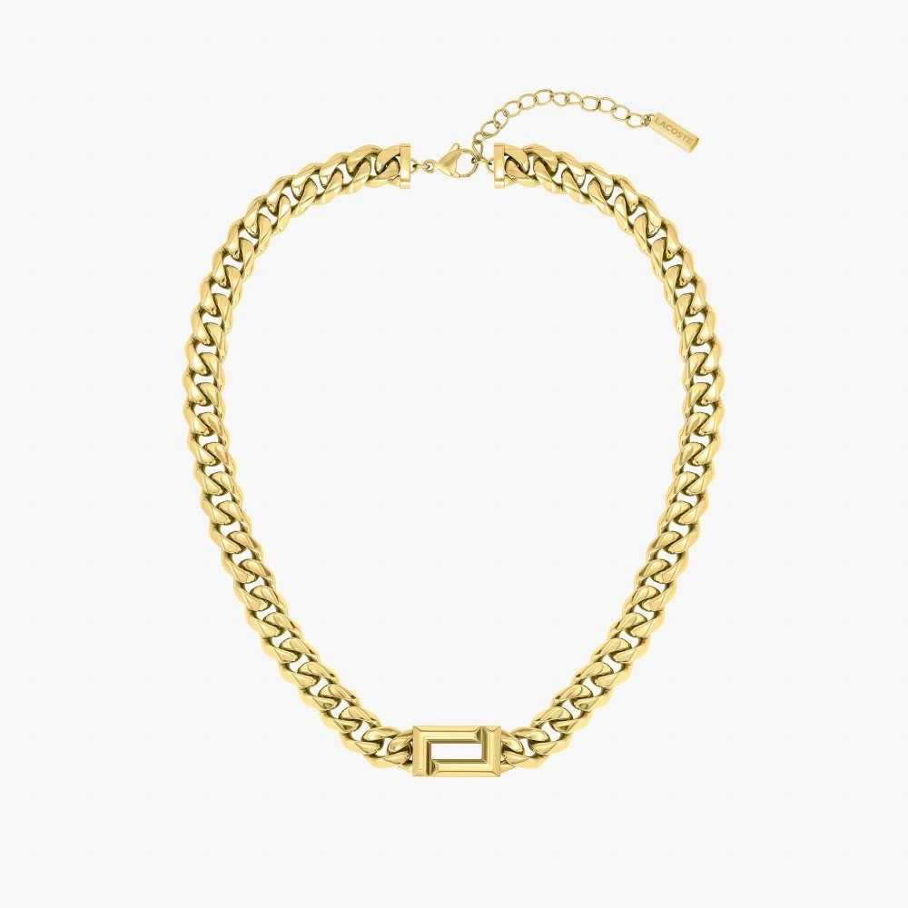 Lacoste Fundament Necklace Kultaiset | JVE-234958