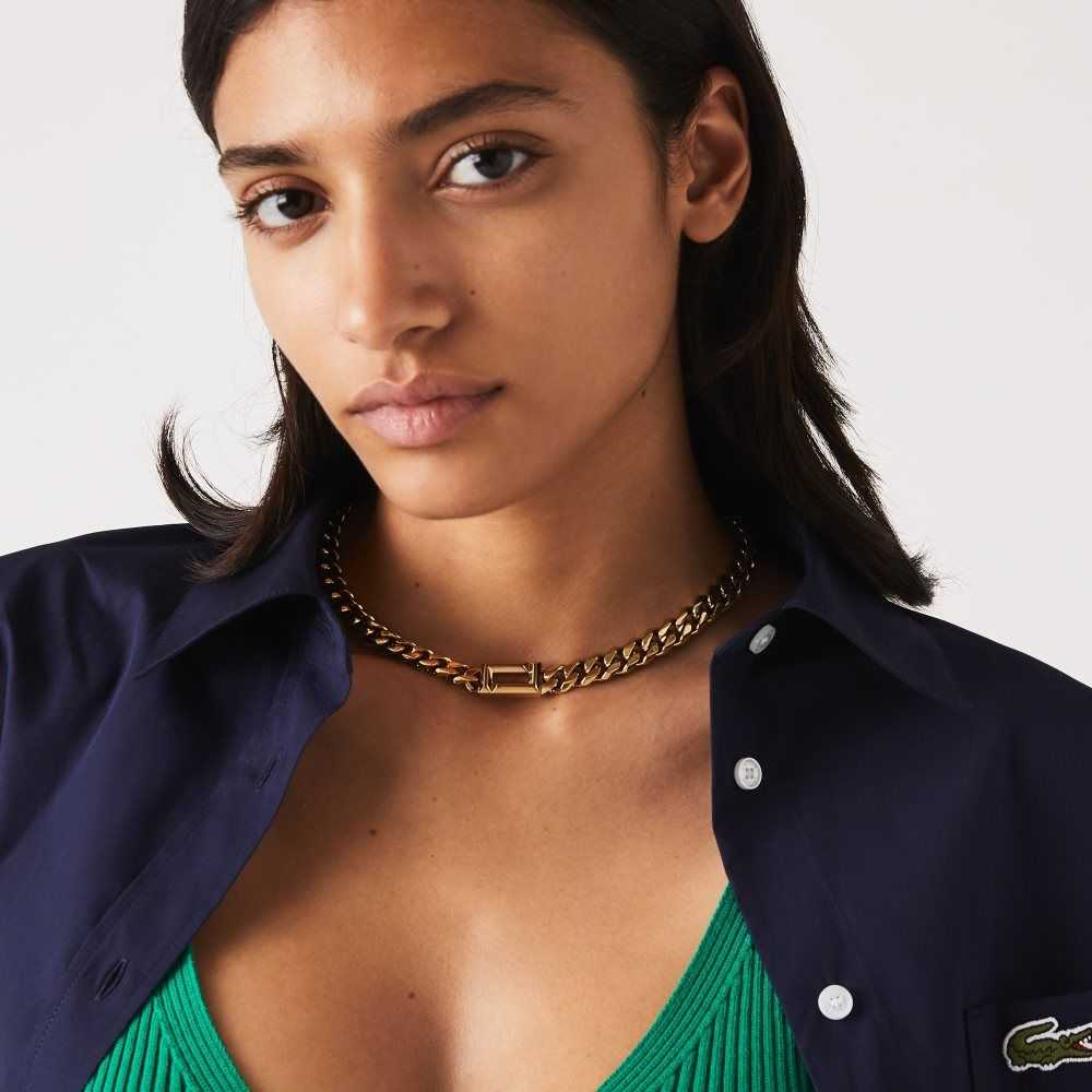 Lacoste Fundament Necklace Kultaiset | JVE-234958