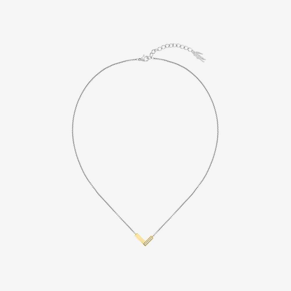 Lacoste Impression Necklace Hopea Kultaiset | DCR-081294