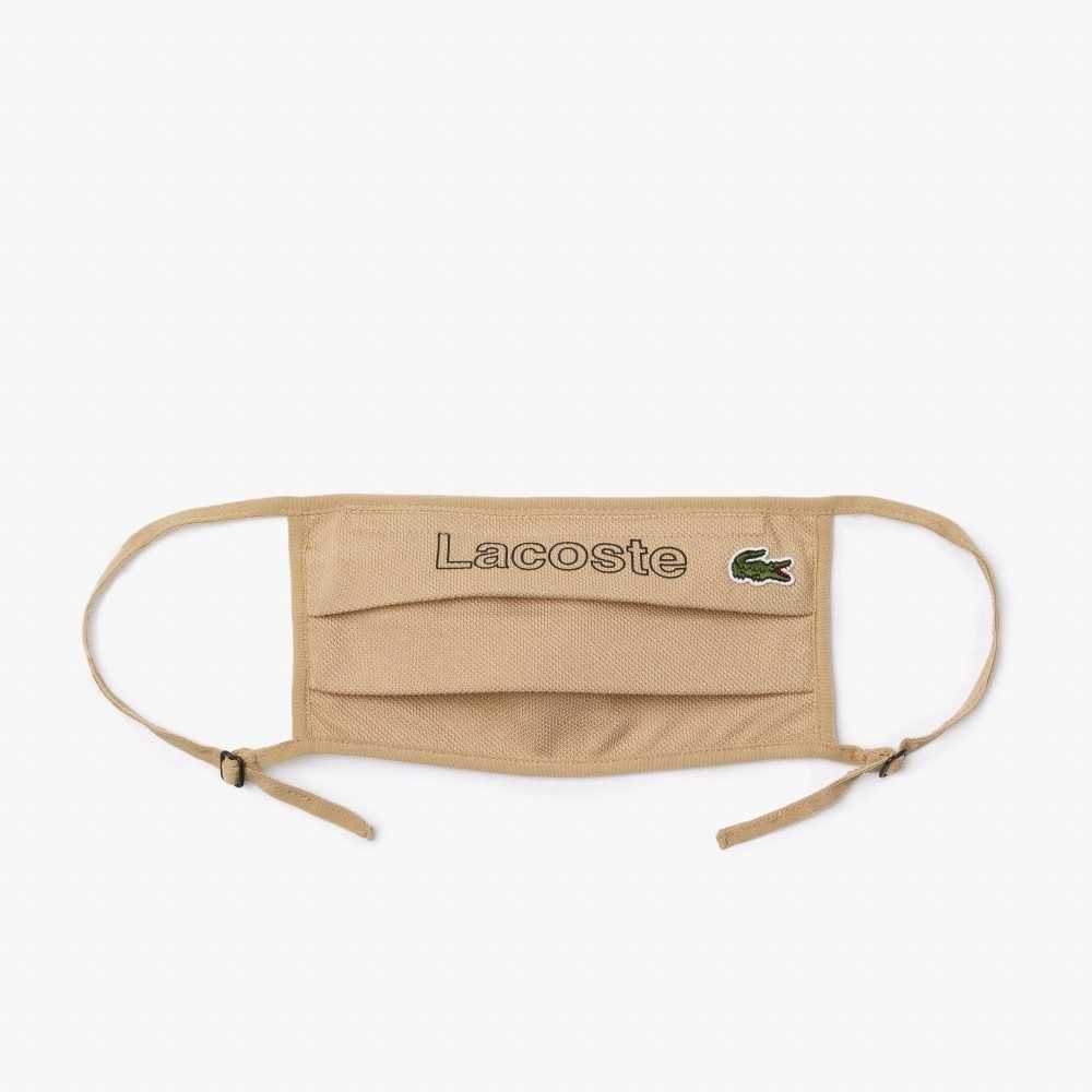 Lacoste LIVE Face Protection Mask print and adjustable Beige | MQD-174203