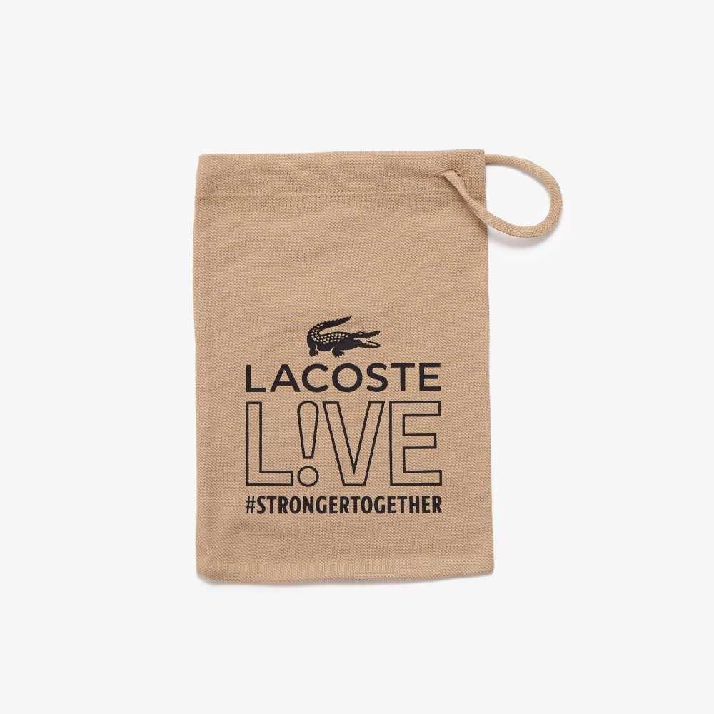 Lacoste LIVE Face Protection Mask print and adjustable Beige | MQD-174203