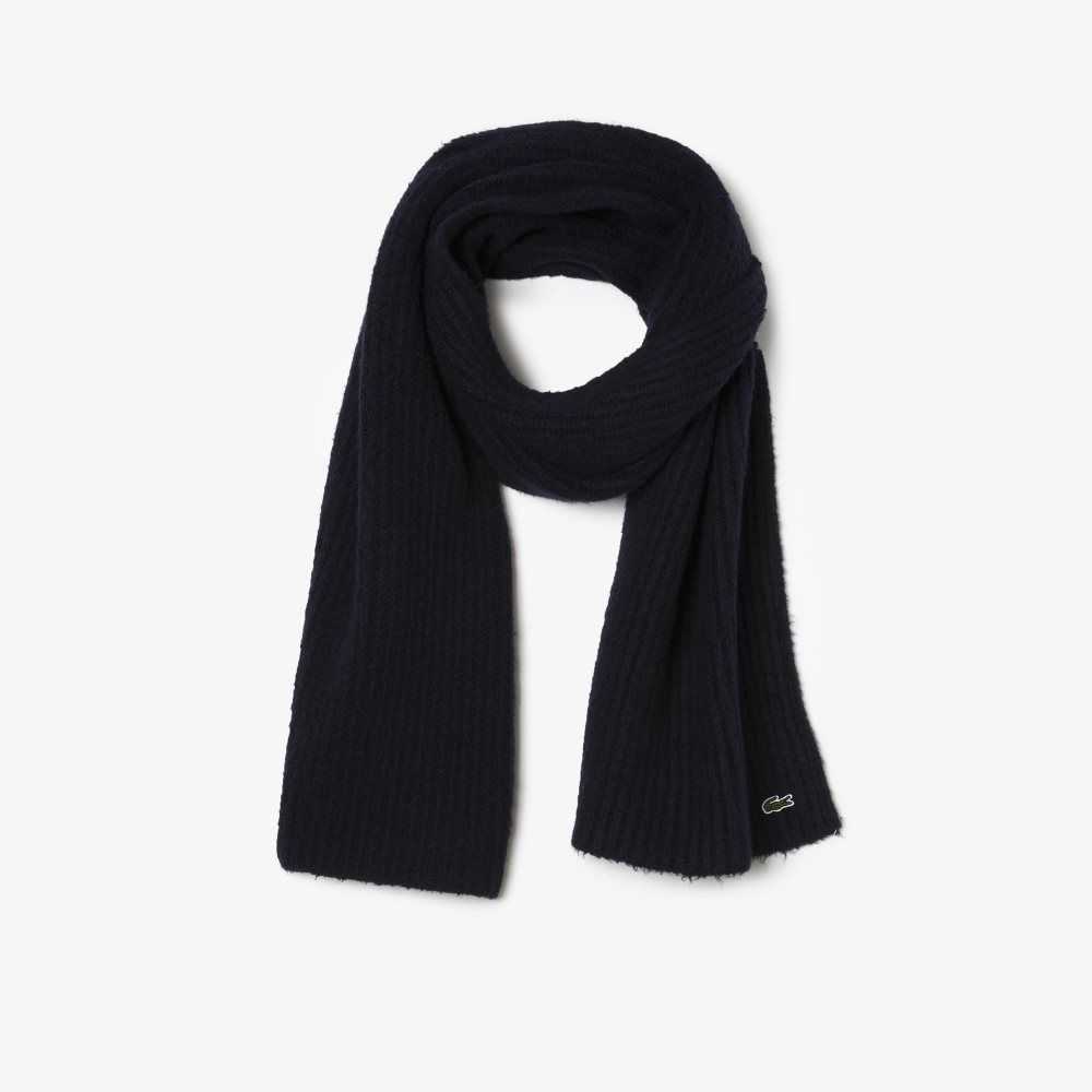 Lacoste Large Ribbed Villa Scarf Laivastonsininen Sininen | DUL-526893