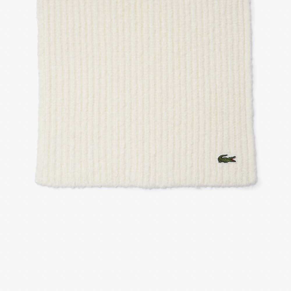 Lacoste Large Ribbed Villa Scarf Valkoinen | LHC-943167