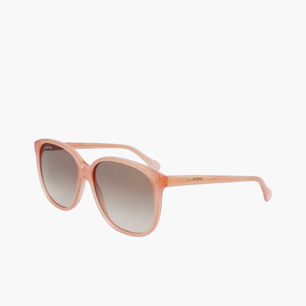 Lacoste Modified Rectangle Acetate Oversize Look Pinkki | ZEI-807265