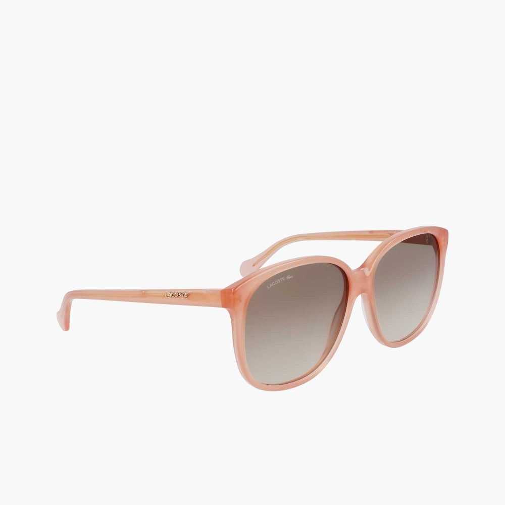 Lacoste Modified Rectangle Acetate Oversize Look Pinkki | ZEI-807265