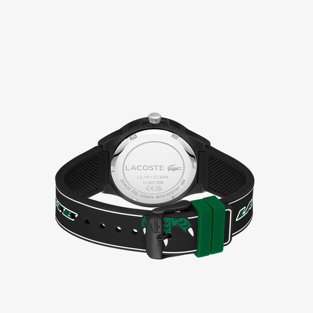 Lacoste Neocroc Black Silikoni Strap Mustat | UME-746528