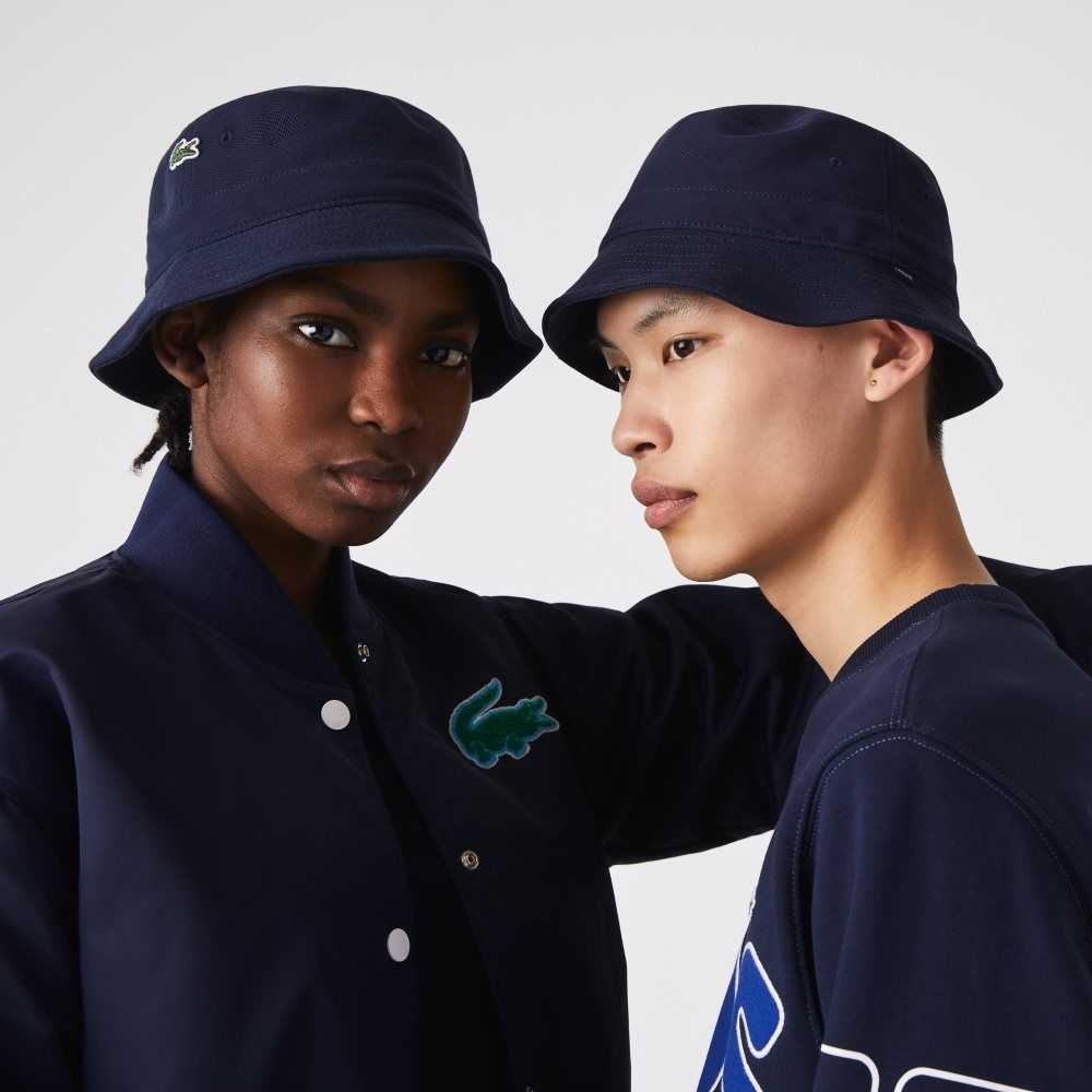 Lacoste Organic Puuvilla Bucket Laivastonsininen Sininen | HUX-695418