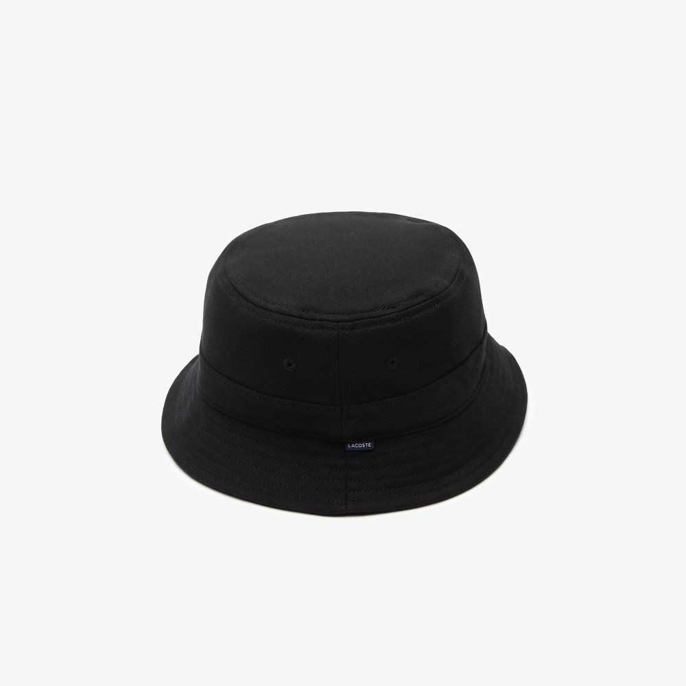 Lacoste Organic Puuvilla Bucket Mustat | YBC-734952