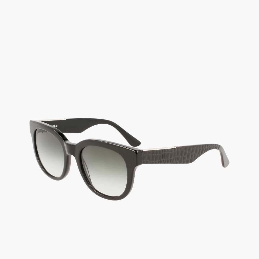 Lacoste Oval Acetate Croco Skin Mustat | CHZ-857120