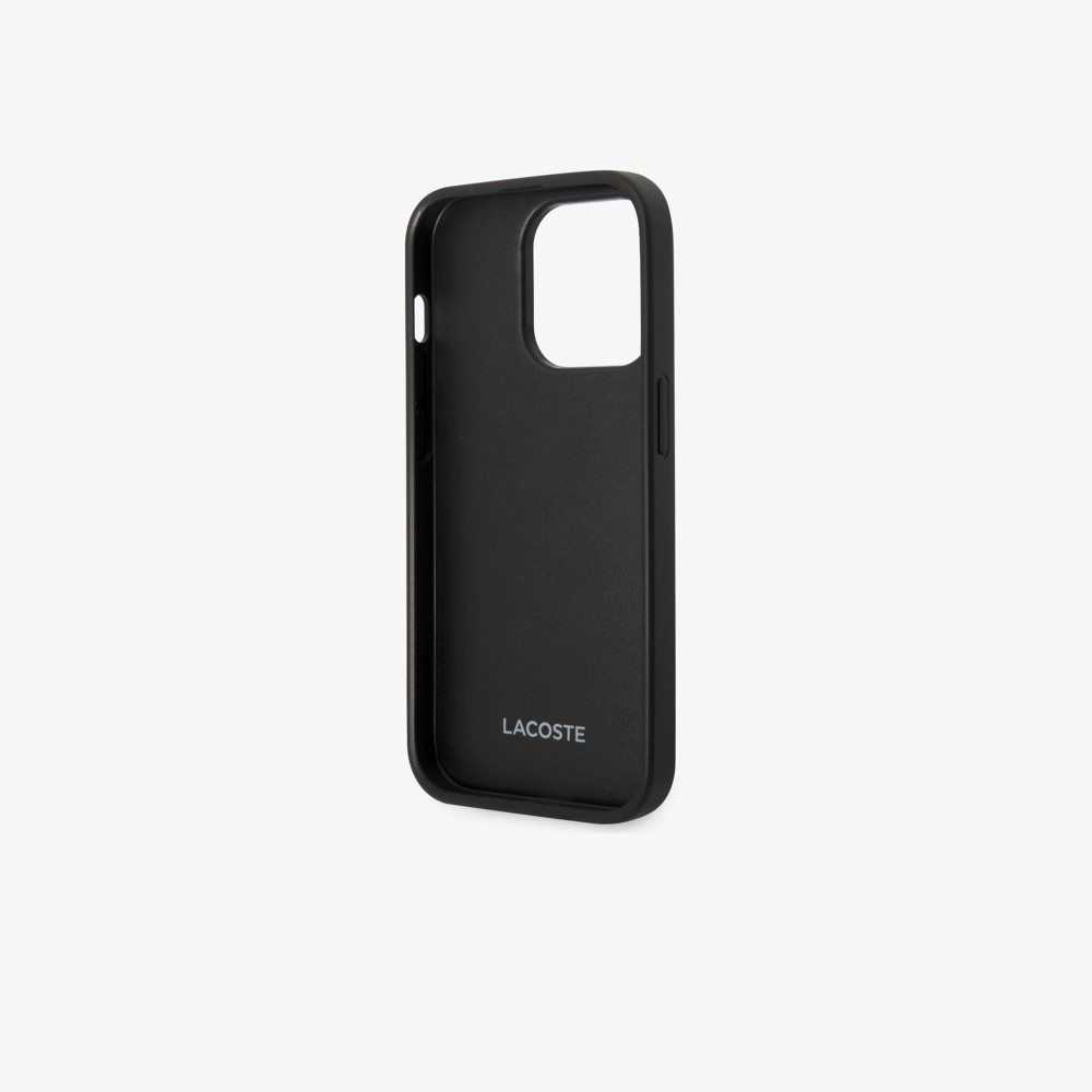 Lacoste Petit Pique Effect iPhone 14 Pro Max Mustat | DWN-046237