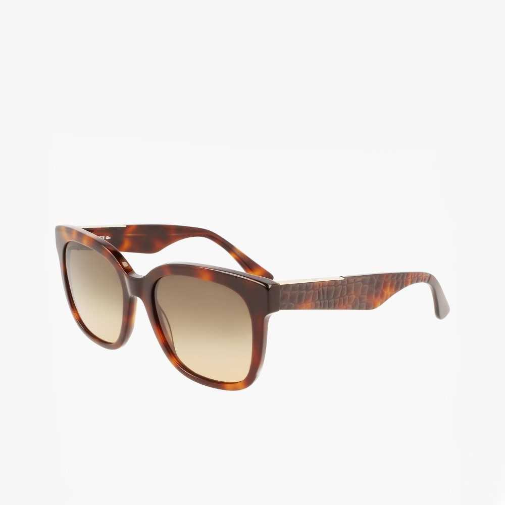 Lacoste Rectangle Acetate Croco Skin Monivärinen | UFA-153489