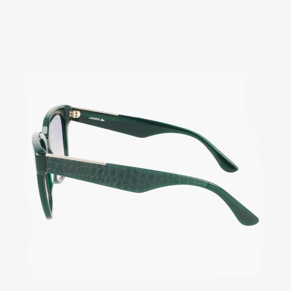 Lacoste Rectangle Acetate Croco Skin Vihreä | TZM-029857