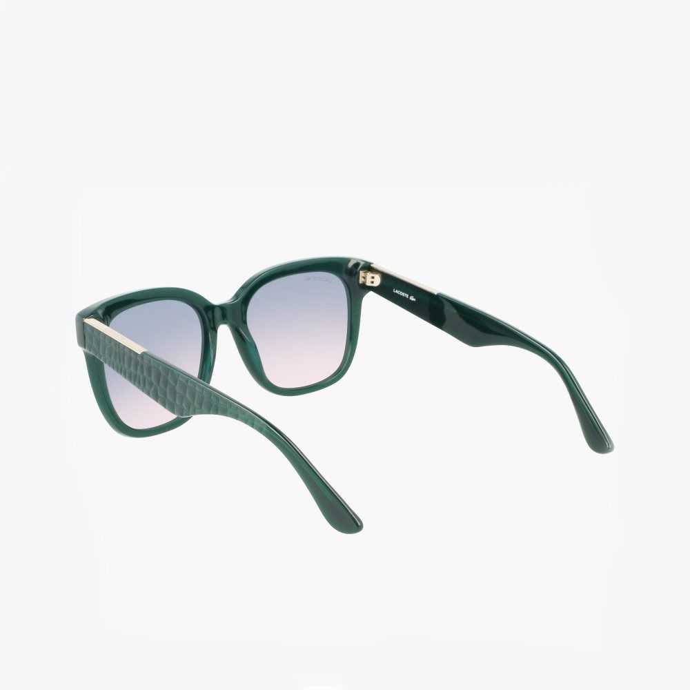 Lacoste Rectangle Acetate Croco Skin Vihreä | TZM-029857