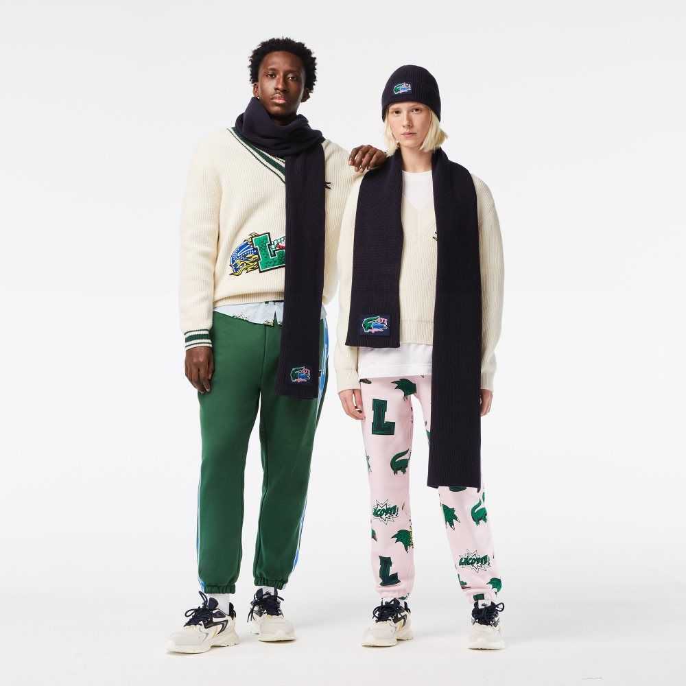 Lacoste Ribbed Villa Beanie And Scarf Gift Set Laivastonsininen Sininen | GZO-981370