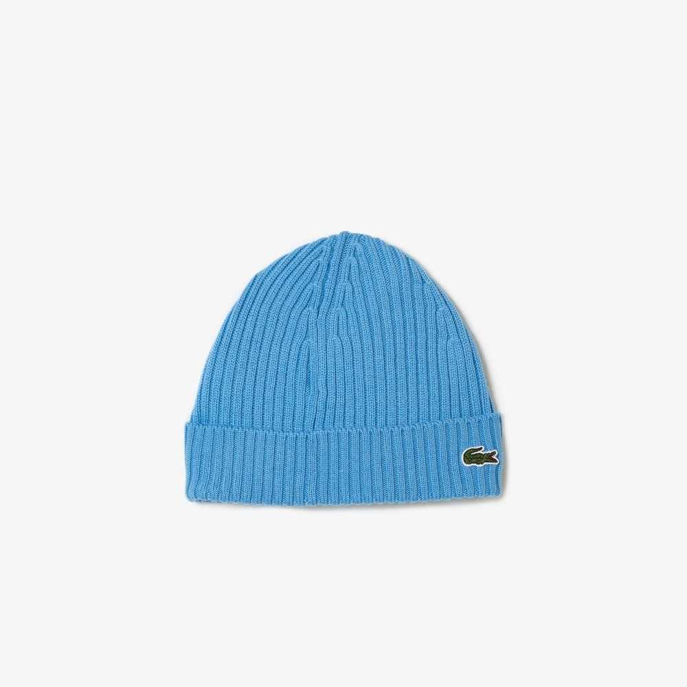 Lacoste Ribbed Villa Beanie Sininen | NQC-357948