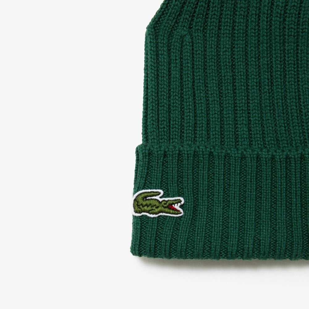 Lacoste Ribbed Villa Beanie Vihreä | EZO-547208