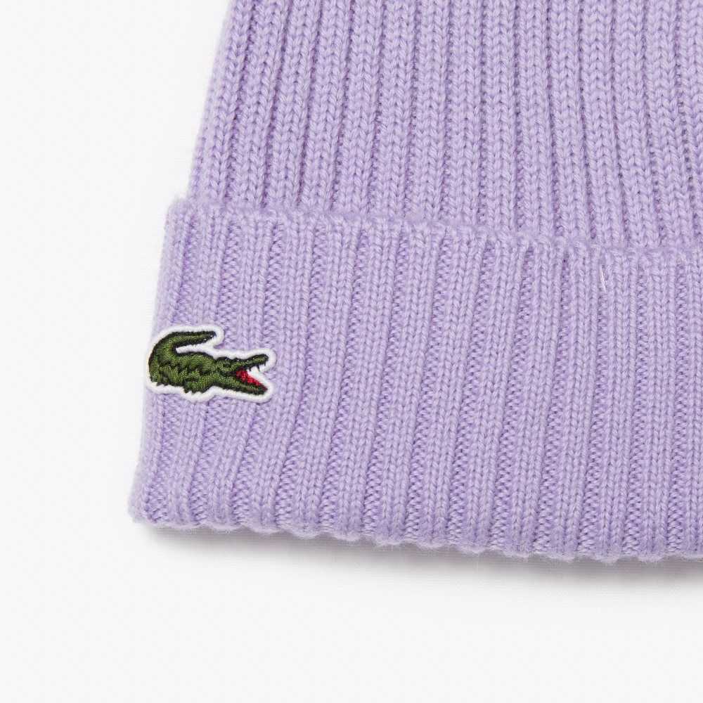 Lacoste Ribbed Villa Beanie Violetit | KYR-416083