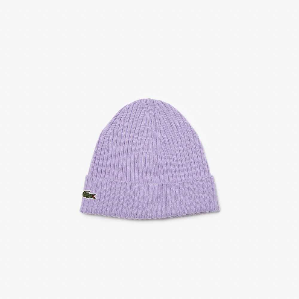 Lacoste Ribbed Villa Beanie Violetit | KYR-416083