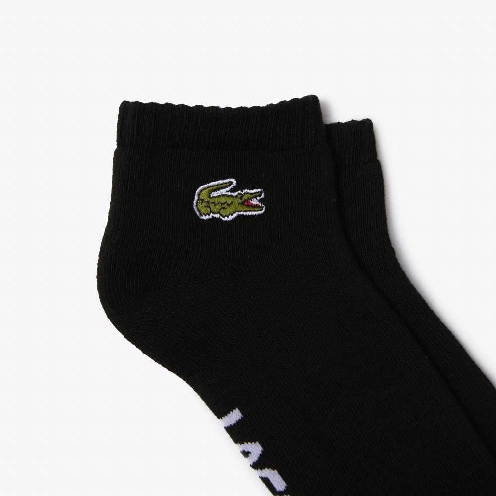 Lacoste SPORT Branded Stretch Puuvilla Low-Cut Mustat Valkoinen | HTA-045837