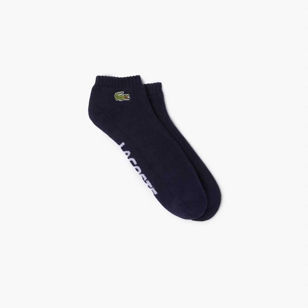 Lacoste SPORT Branded Stretch Puuvilla Low-Cut Laivastonsininen Sininen Valkoinen | IKS-250716